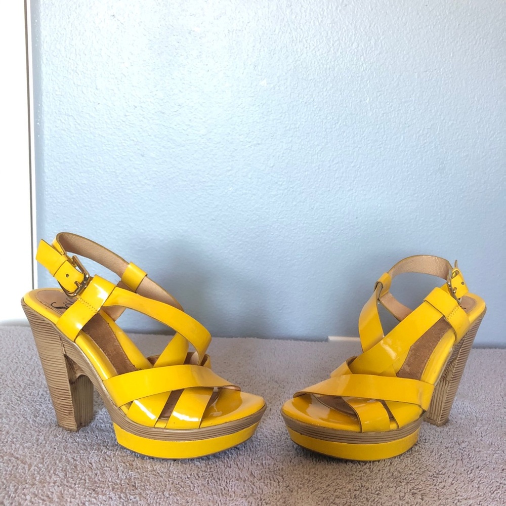 Yellow platform sandals